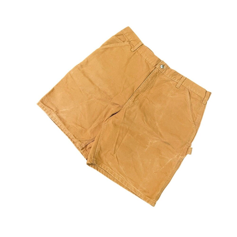 Vintage Carhartt Original Fit Tan Canvas Carpenter Shorts Size 38 Workwear